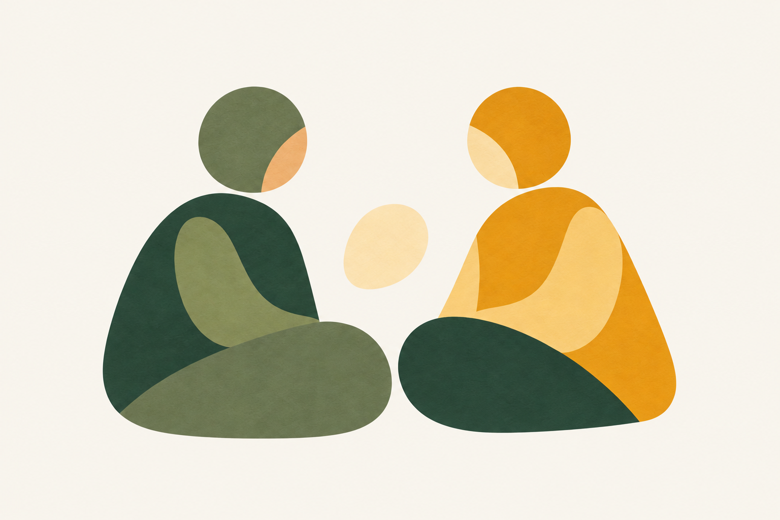 Illustration of two partners communicating openly in couples therapy.
