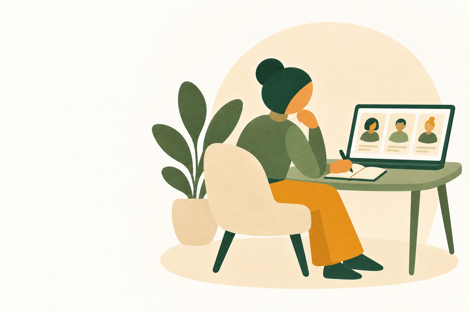 Illustration of choosing a therapist with care and clarity.