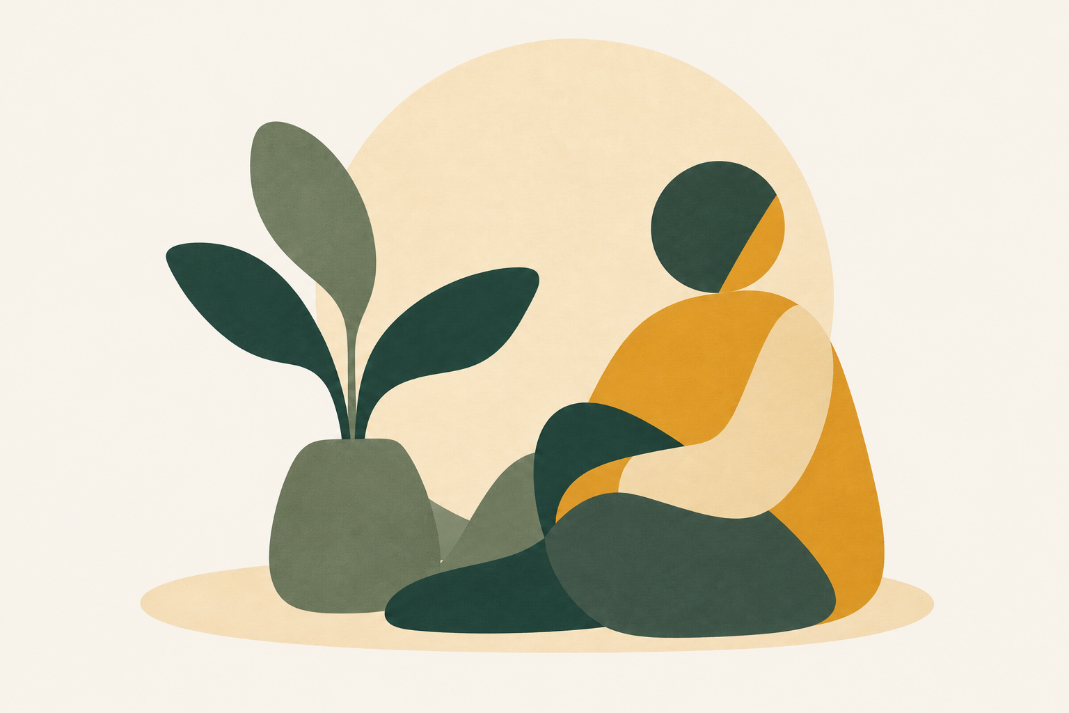 Illustration of reflection and healing in trauma therapy.